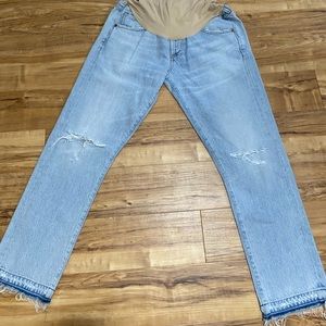 Citizen of humanity distressed boyfriend Maternity jeans